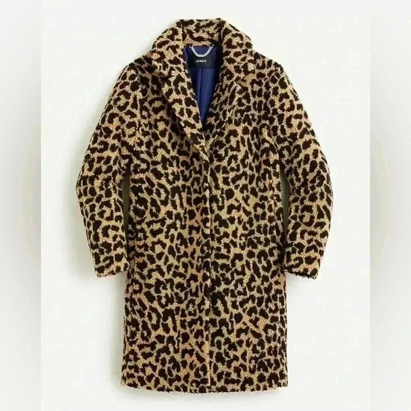 Jackets & Blazers - Teddy sherpa topcoat in leopard